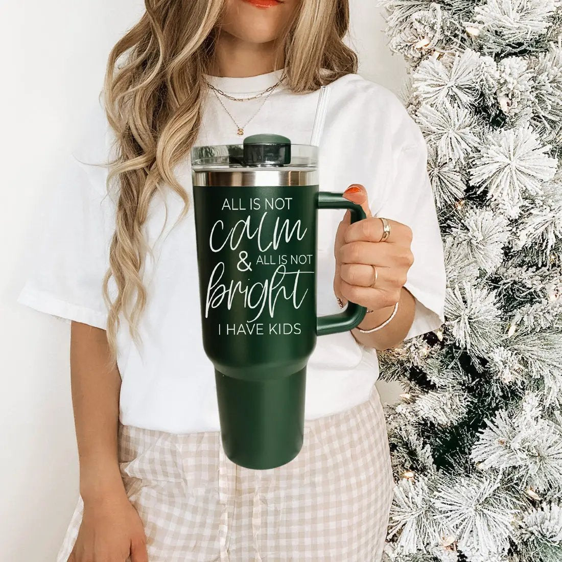 Calm and Bright Insulated Tumbler with Handle
