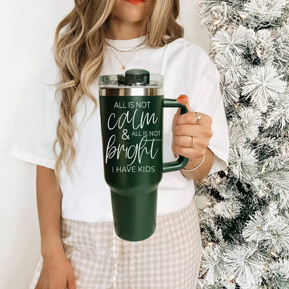 Calm and Bright Insulated Tumbler with Handle