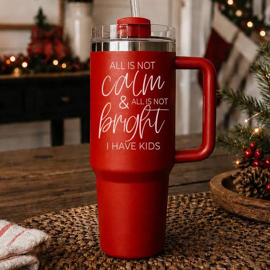 Travel mug Gia Roma 40oz red tumbler with clear lid and straw on Tampa Home & Garden Store