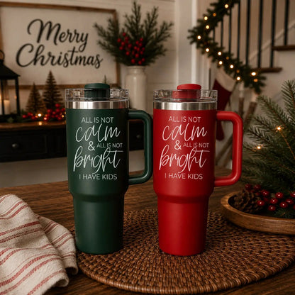 Calm and Bright Insulated Tumbler with Handle
