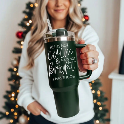 Calm and Bright Insulated Tumbler with Handle