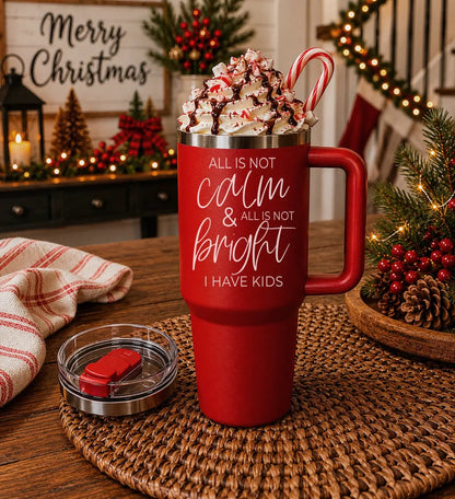 Calm and Bright Insulated Tumbler with Handle
