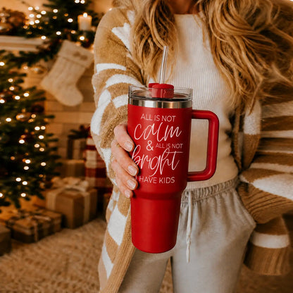 Calm and Bright Insulated Tumbler with Handle