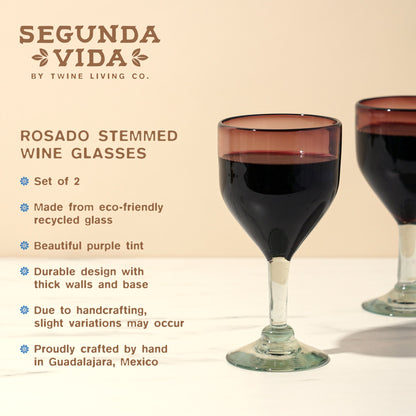 Segunda Vida Recycled Stemmed Wine Glasses