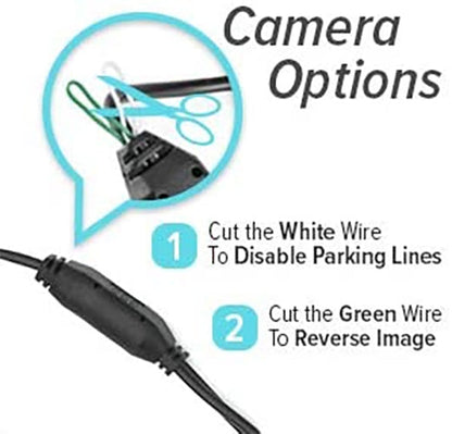 Master Tailgaters rear view mirror 4.3 LCD; white/green wire cuts parking lines reverse image on Tampa Home & Garden Store