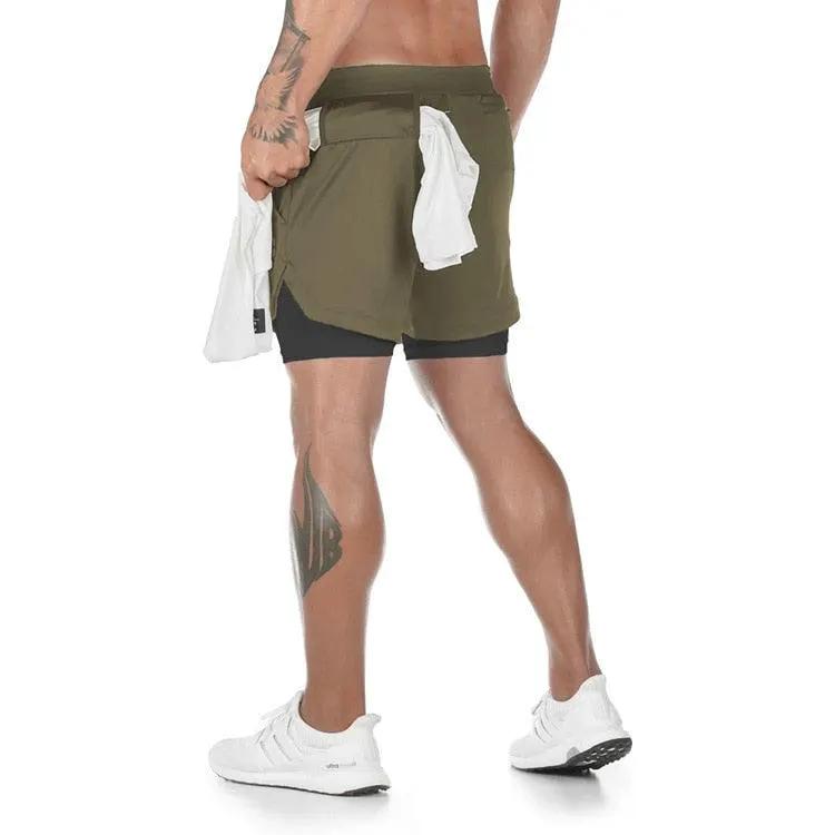 Camo Running Shorts Men 2 In 1 Quick Dry