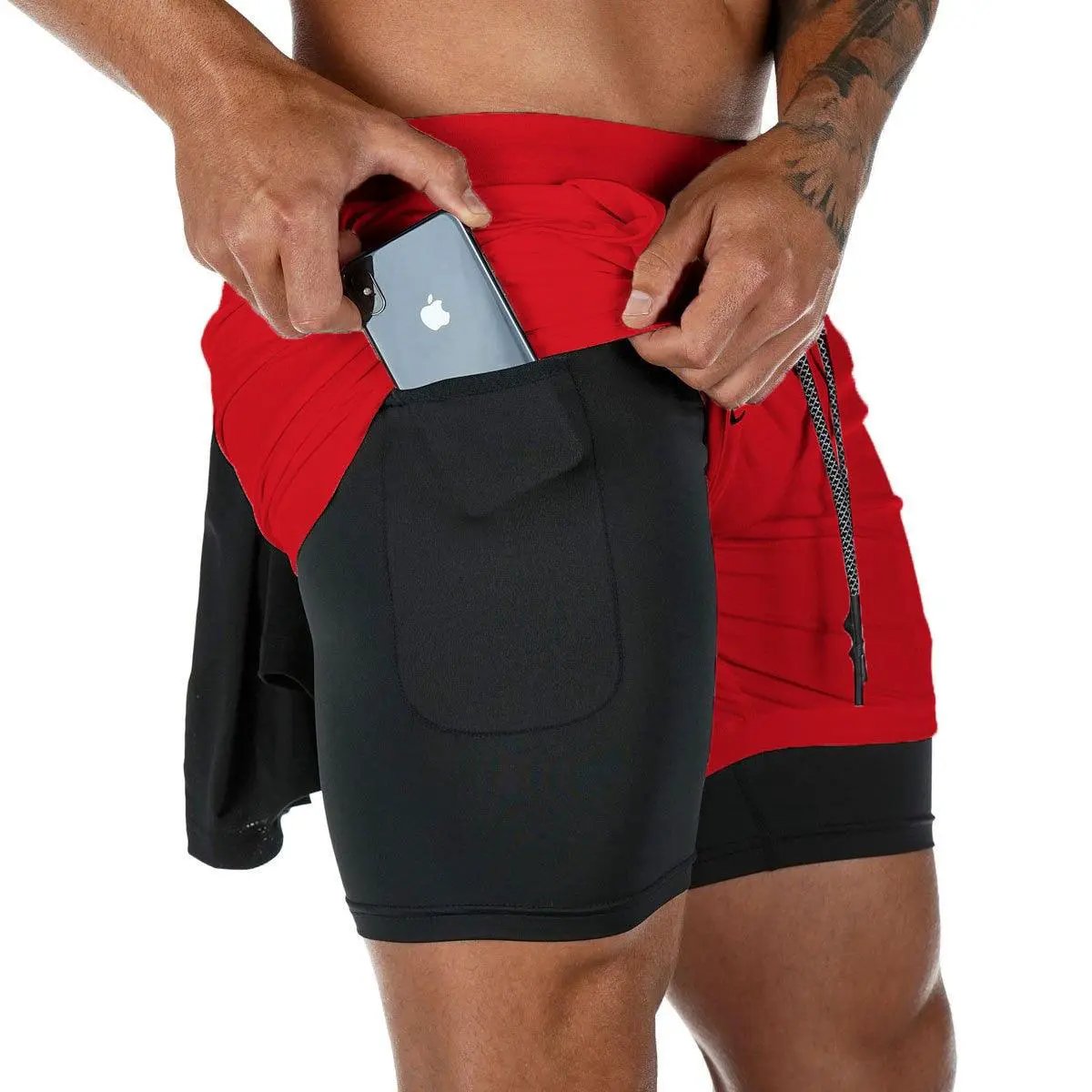 Camo Running Shorts Men 2 In 1 Quick Dry