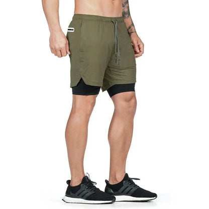 Camo Running Shorts Men 2 In 1 Quick Dry