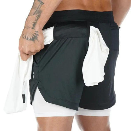 Camo Running Shorts Men 2 In 1 Quick Dry