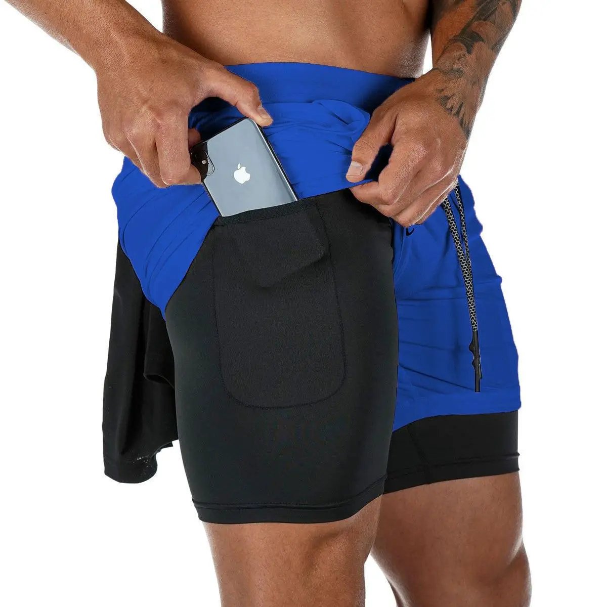 Camo Running Shorts Men 2 In 1 Quick Dry