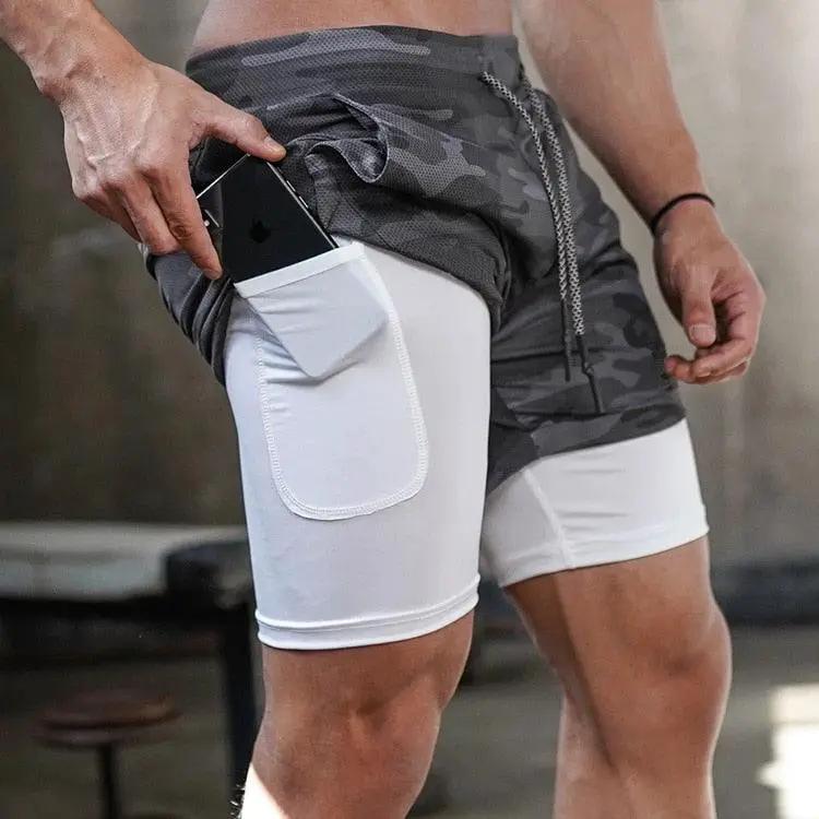 Camo Running Shorts Men 2 In 1 Quick Dry