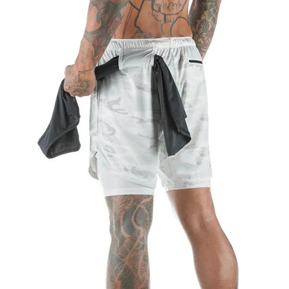 Camo Running Shorts Men 2 In 1 Quick Dry