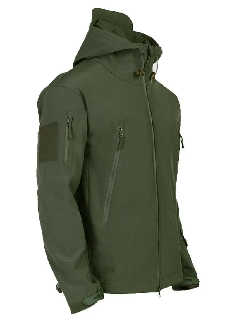 Camouflage Green Hooded Windproof Jacket for Men