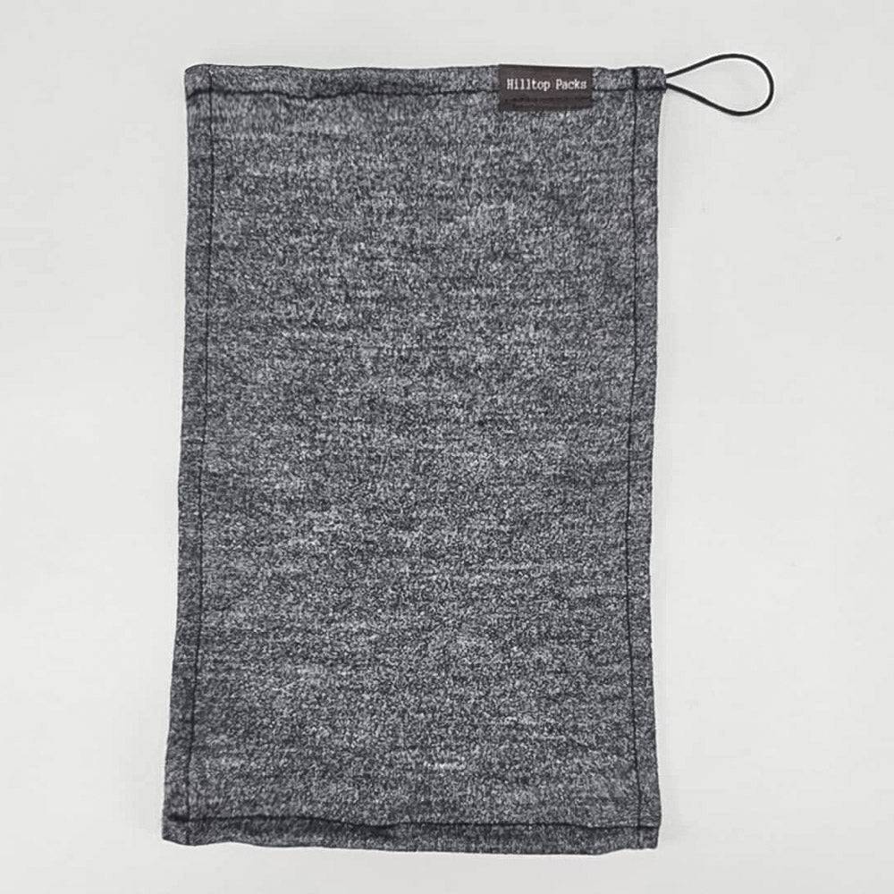 Camp Towel Merino Wool by Hilltop Packs LLC in gray heather fabric with a drawstring loop on Tampa Home & Garden Store