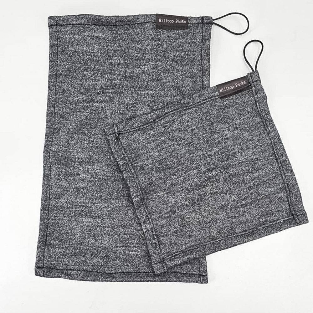 Camp Towel Merino Wool 2-pack gray heather with hanging loops by Hilltop Packs LLC on Tampa Home & Garden Store