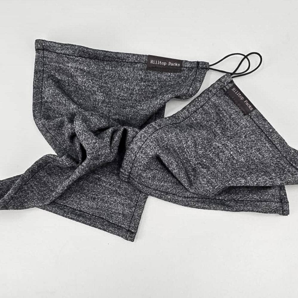 Camp towel Merino wool by Hilltop Packs LLC, gray speckled fabric with loop cord, 2 towels on Tampa Home & Garden Store