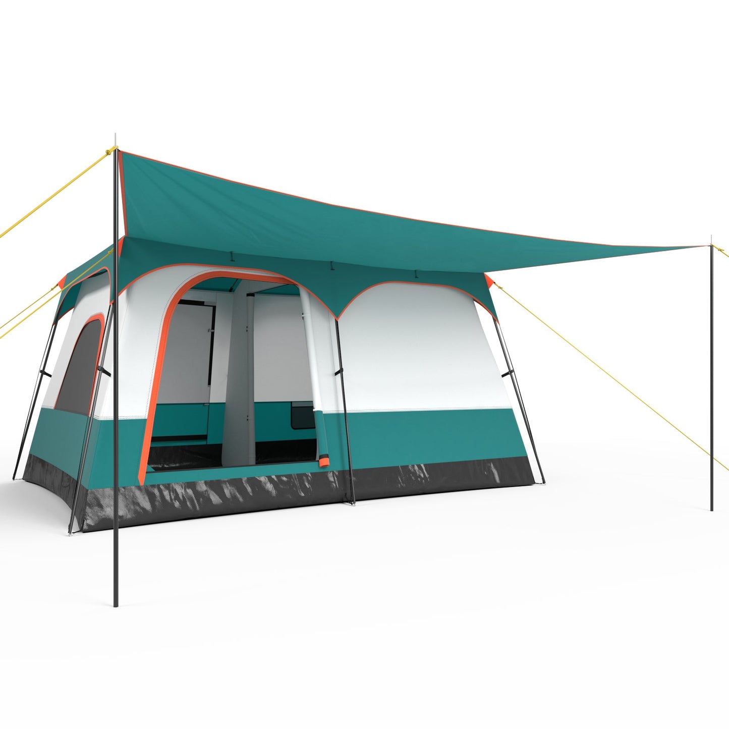6-8 Person Camping Tent with Double Rooms and 2 Doors GemGear Vis-A-Vis teal canopy on Tampa Home & Garden Store