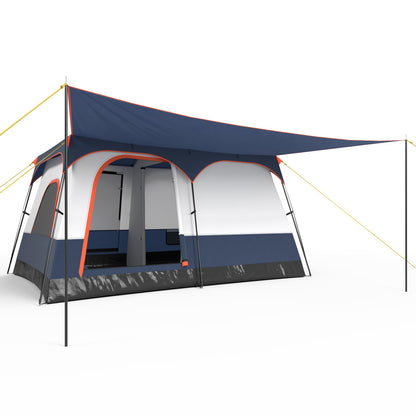 GemGear Vis-A-Vis 6-8 Person Camping Tent with double rooms and 2 doors in blue/gray on Tampa Home & Garden Store