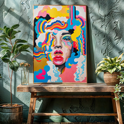 Canvas Print Candy Face by Tailored Canvases, colorful portrait on crafting canvas on Tampa Home & Garden Store