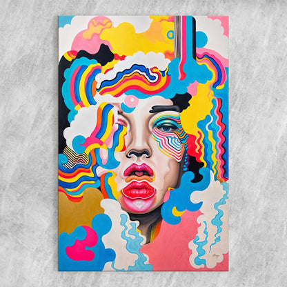 Canvas print Candy Face by Tailored Canvases; vibrant rainbow swirls on canvas on Tampa Home & Garden Store