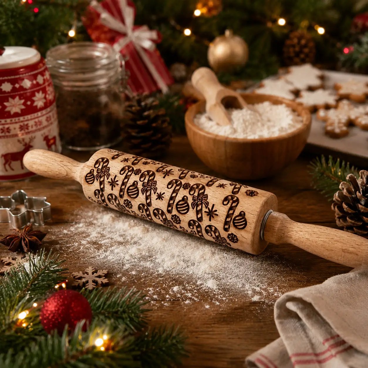 Christmas Rolling Pin Set In 10 Styles Varieties