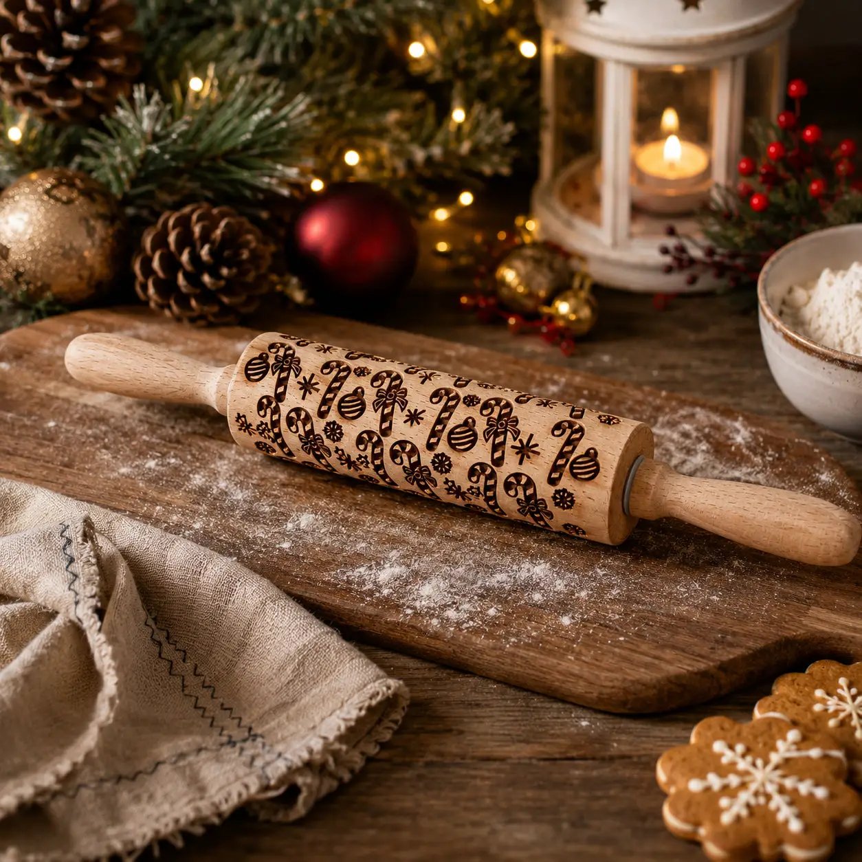 Christmas Rolling Pin Set In 10 Styles Varieties