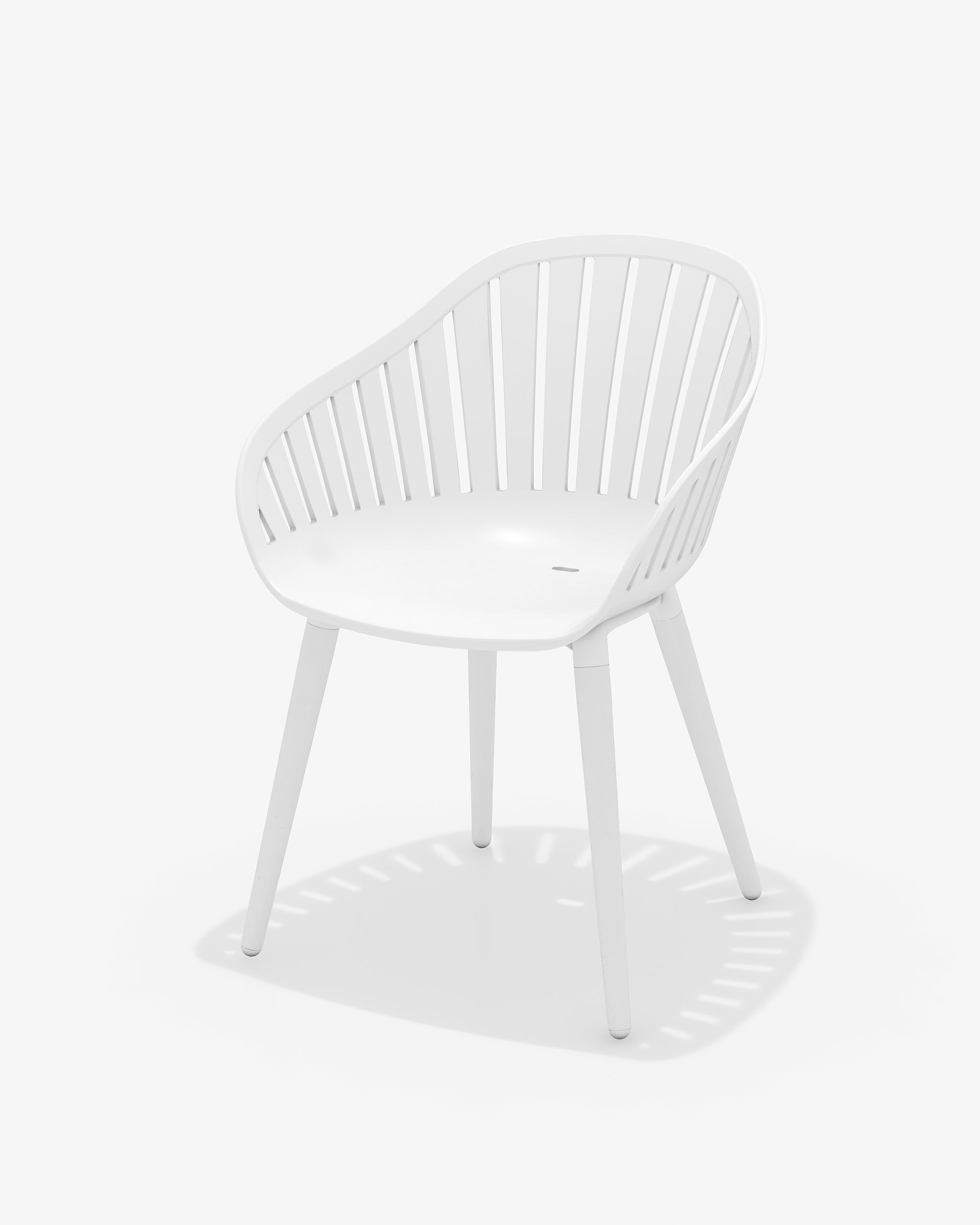 Nassau Resin and Aluminum Chair outdoor white with slatted back by LifestyleGarden US on Tampa Home & Garden Store