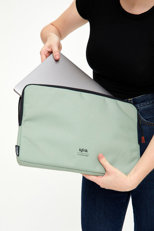 Capture Laptop Case 15 Inch Sage water-resistant Lefrik USA eco friendly fabric on Tampa Home & Garden Store