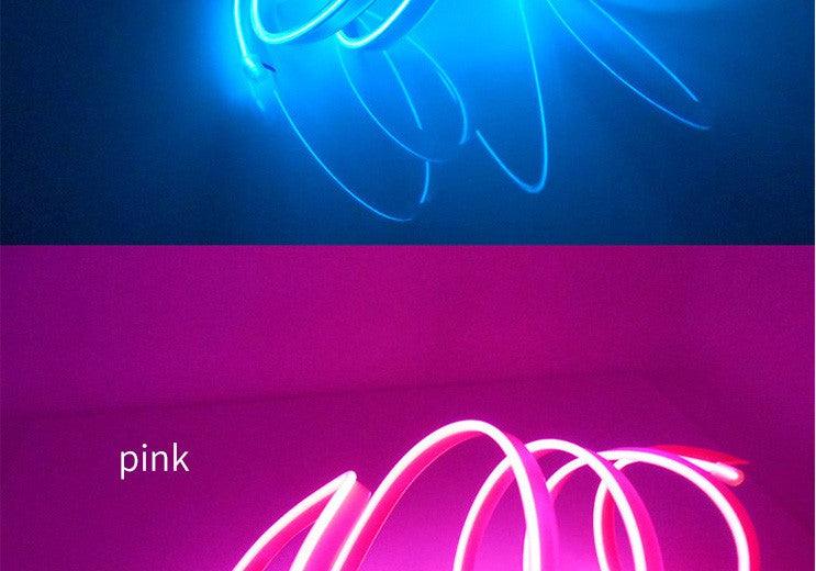 Car LED neon interior light strips blue pink glow USB 5V fuse-protected automotive decoration on Tampa Home & Garden Store