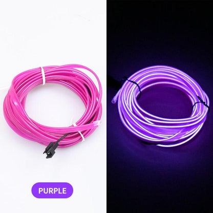 Stevvex Car LED Neon Wire Light pink and purple glow USB 5V interior decor on Tampa Home & Garden Store
