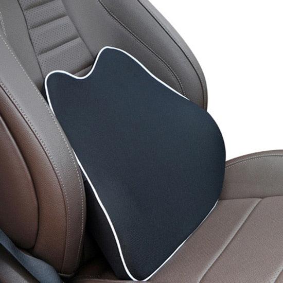 Stevvex car neck headrest pillow dark blue with white piping for memory foam support on Tampa Home & Garden Store