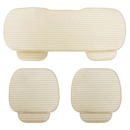 Stevvex beige flocked car seat cover set, three-piece universal bottom protectors on Tampa Home & Garden Store