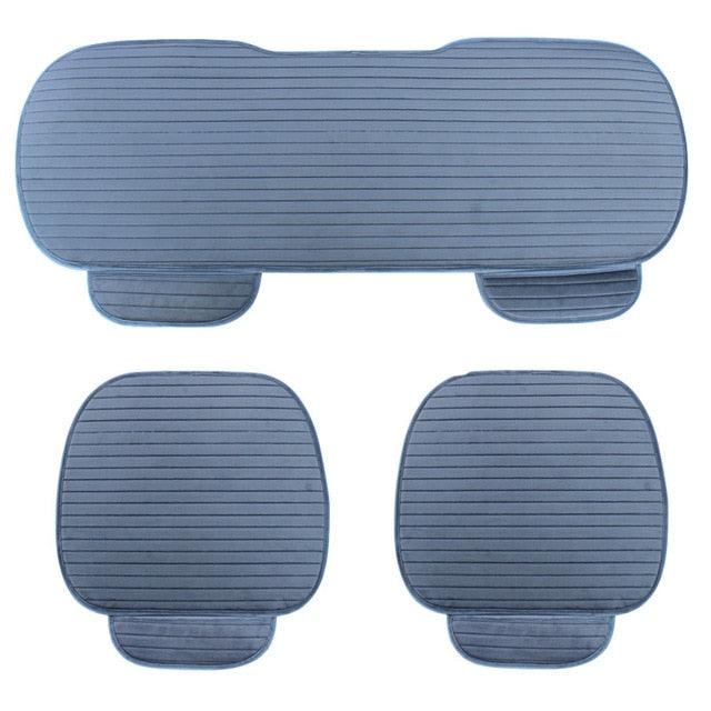 Stevvex blue flocking car seat protector 3-piece set with front/back mats non-slip on Tampa Home & Garden Store