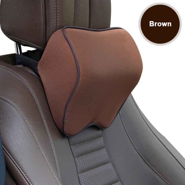 Stevvex brown memory foam car neck headrest pillow for auto seats on Tampa Home & Garden Store