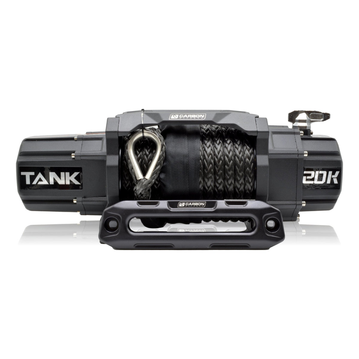 Carbon Tank winch 20000lb, gray housing with braided rope, Carbon Offroad USA on Tampa Home & Garden Store