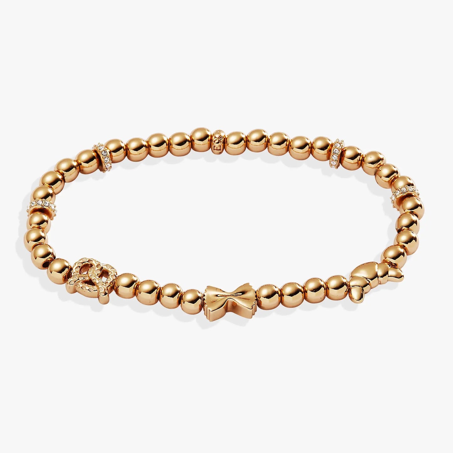 Carbs are My Love Language Beaded Stretch Bracelet rose gold beads with crystal spacers on Tampa Home & Garden Store