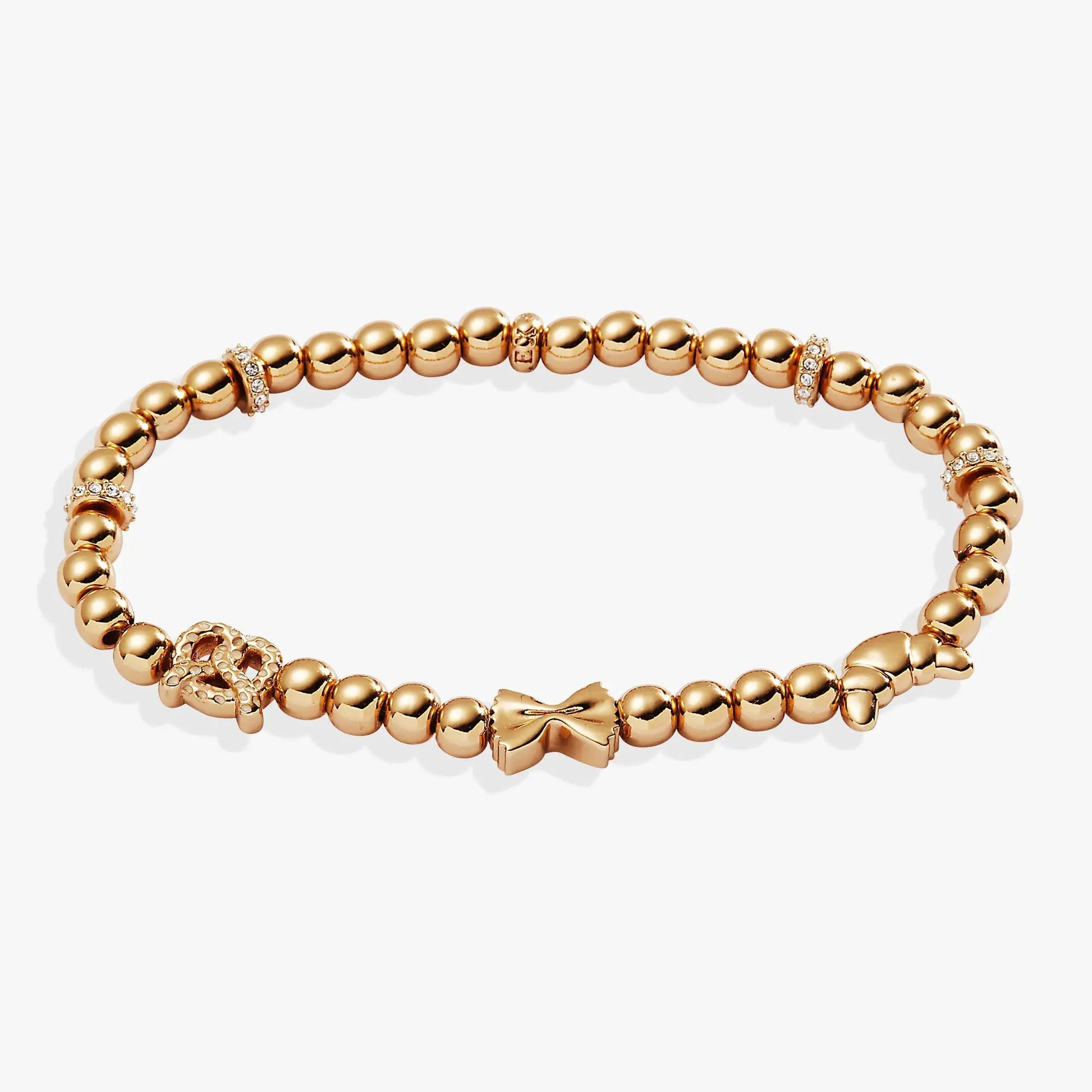Carbs are My Love Language Beaded Stretch Bracelet rose gold beads with crystal spacers on Tampa Home & Garden Store