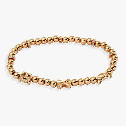 Carbs are My Love Language Beaded Stretch Bracelet rose gold beads with crystal spacers on Tampa Home & Garden Store
