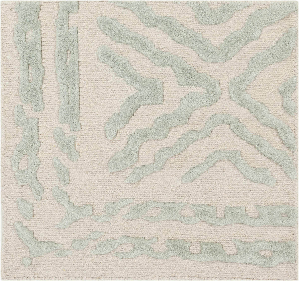 Carnegie Area Rug beige with sage green abstract vine pattern Boutique Rugs on Tampa Home & Garden Store
