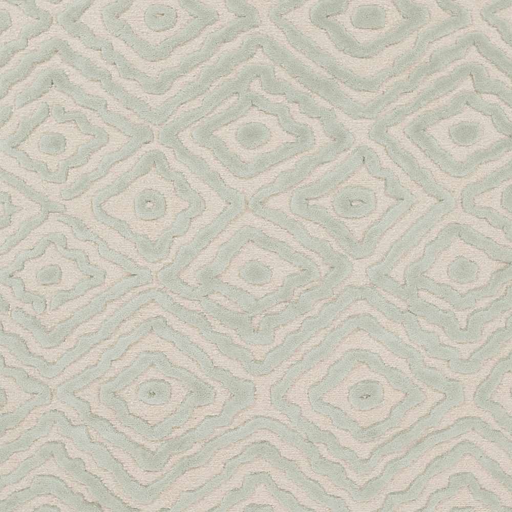 Carnegie Area Rug in mint and beige with a geometric diamond lattice pattern on Tampa Home & Garden Store