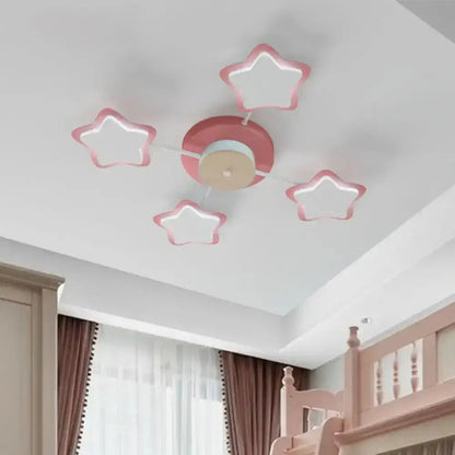 Pink Star LED Ceiling Light flush mount with pink star outlines by Decorbites on Tampa Home & Garden Store