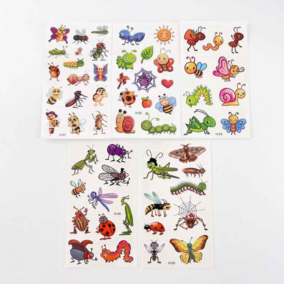 Shaketea Cartoon Bugs Tattoos – 5 sheets of non-toxic waterproof temporary insect tattoos on Tampa Home & Garden Store