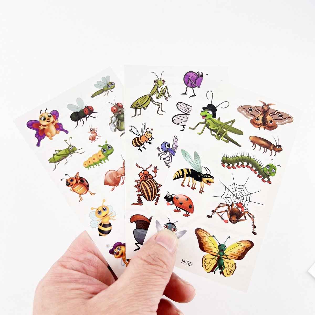Cartoon Bugs Tattoos 10 sheets insect temporary tattoos by Shaketea non-toxic waterproof stickers on Tampa Home & Garden Store