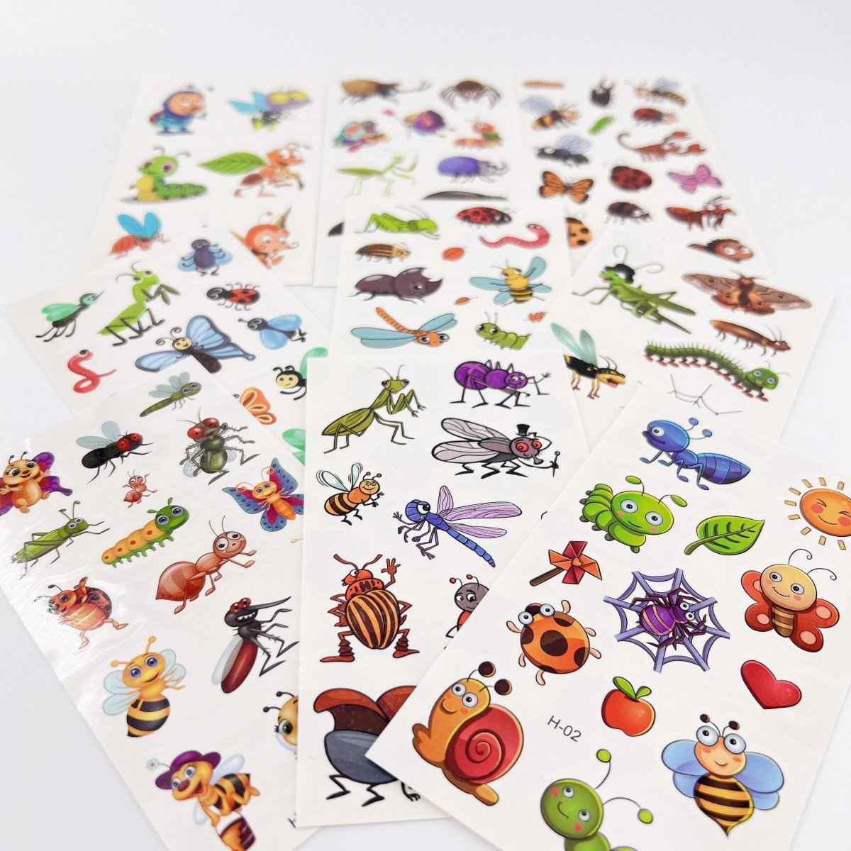 Cartoon Bugs Tattoos: 10 sheets of non-toxic waterproof insect temporary tattoos by Shaketea on Tampa Home & Garden Store