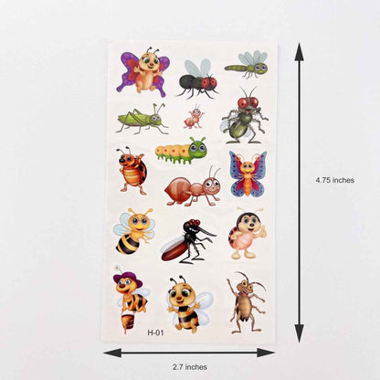 Cartoon Bugs Tattoos 10-sheet Shaketea; insect temporary tattoos non-toxic waterproof on Tampa Home & Garden Store