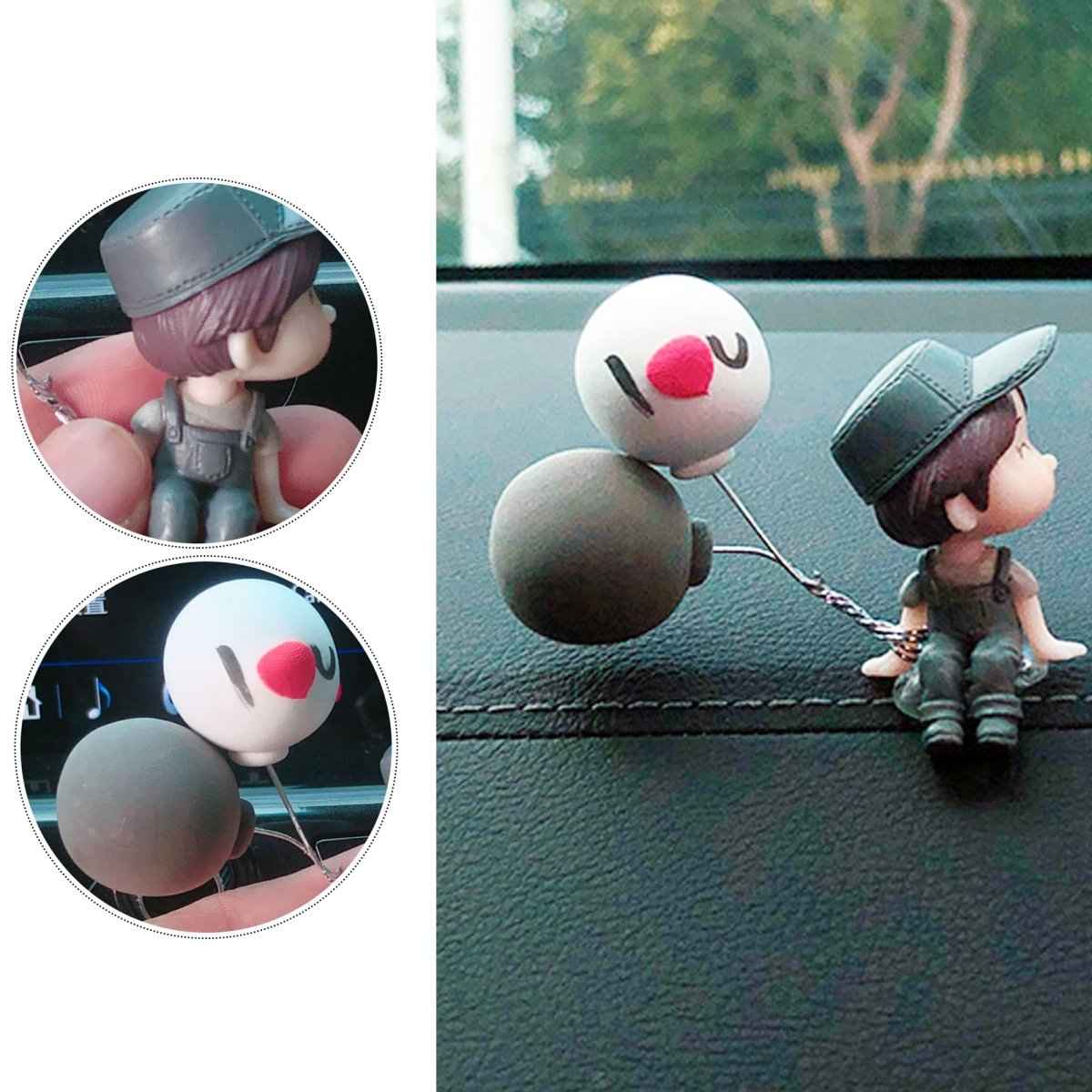 Cartoon Couple Car Decor 4pcs Resin Figurine Set for dashboard by Shaketea on Tampa Home & Garden Store