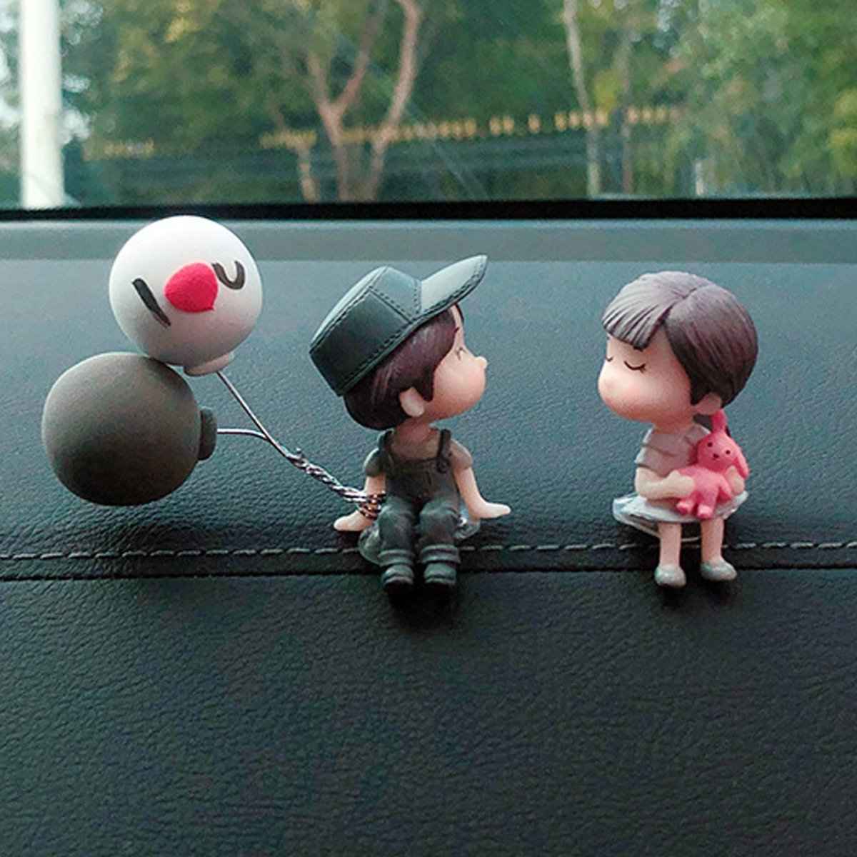 Cartoon Couple Resin Figurines 4pc car dashboard decor set Shaketea on Tampa Home & Garden Store