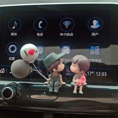 Shaketea Cartoon Couple Car Decor resin figurines set – 4 pcs; two cute characters on a car dashboard on Tampa Home & Garden Store