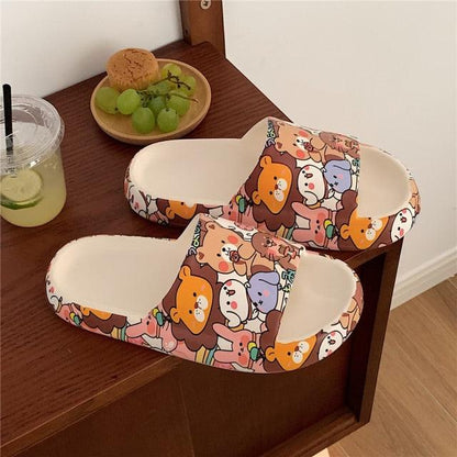 Cartoon Bear Sandals Non Slip Thick Sole Slippers