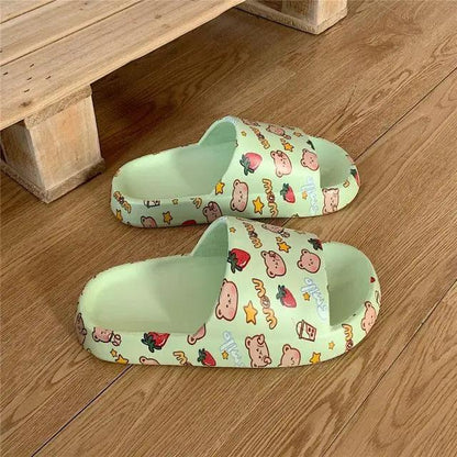 Cartoon Bear Sandals Non Slip Thick Sole Slippers